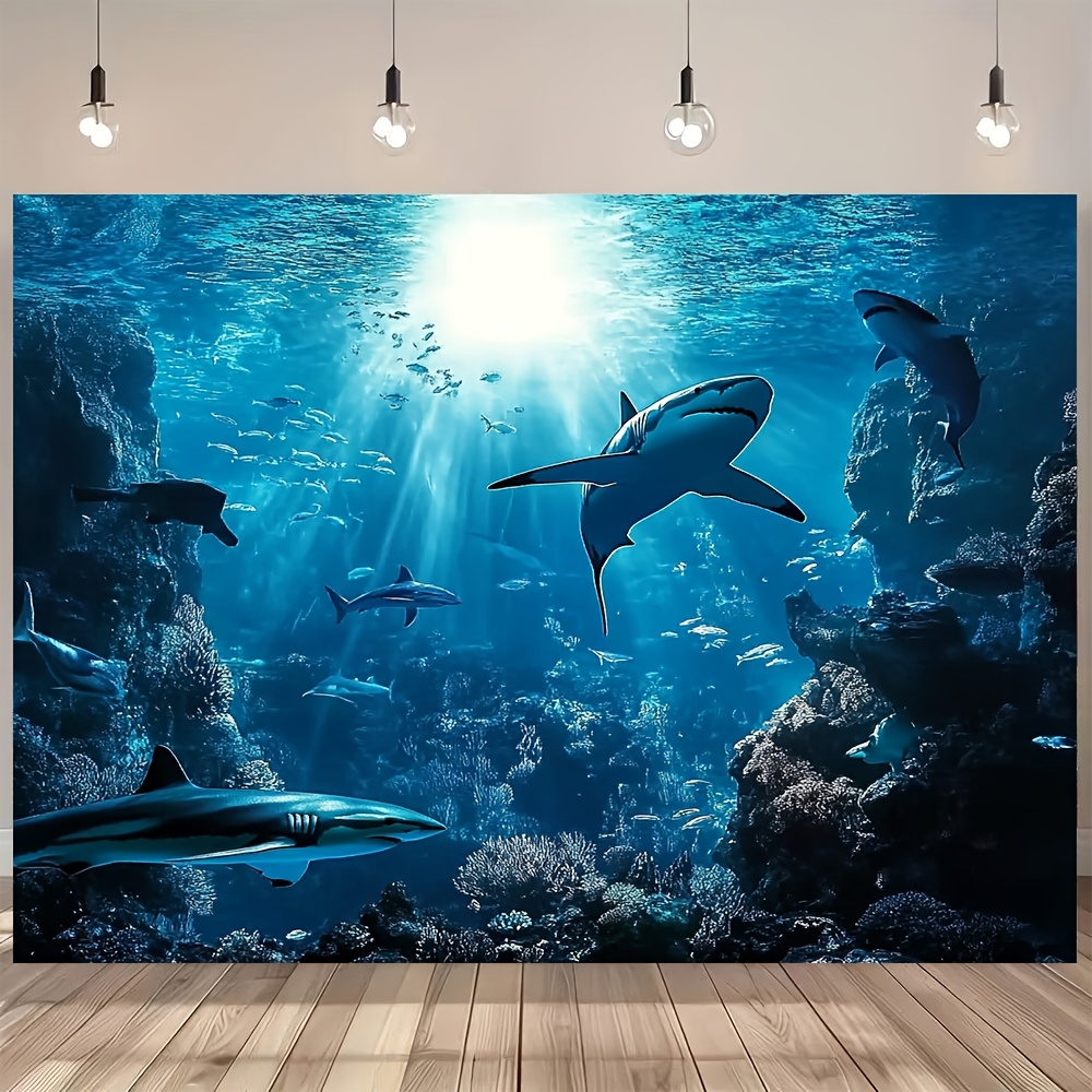 Ocean Aquarium - Görkemli Derin Deniz Köpekbalığı Duvar Gobleni