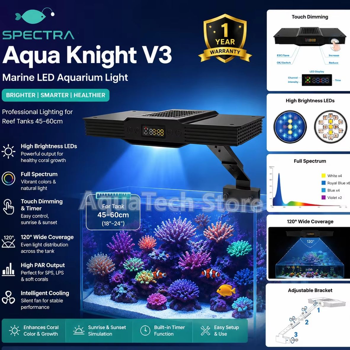 Marine Coral - Spectra Aqua Knight V3 75W Programlanabilir